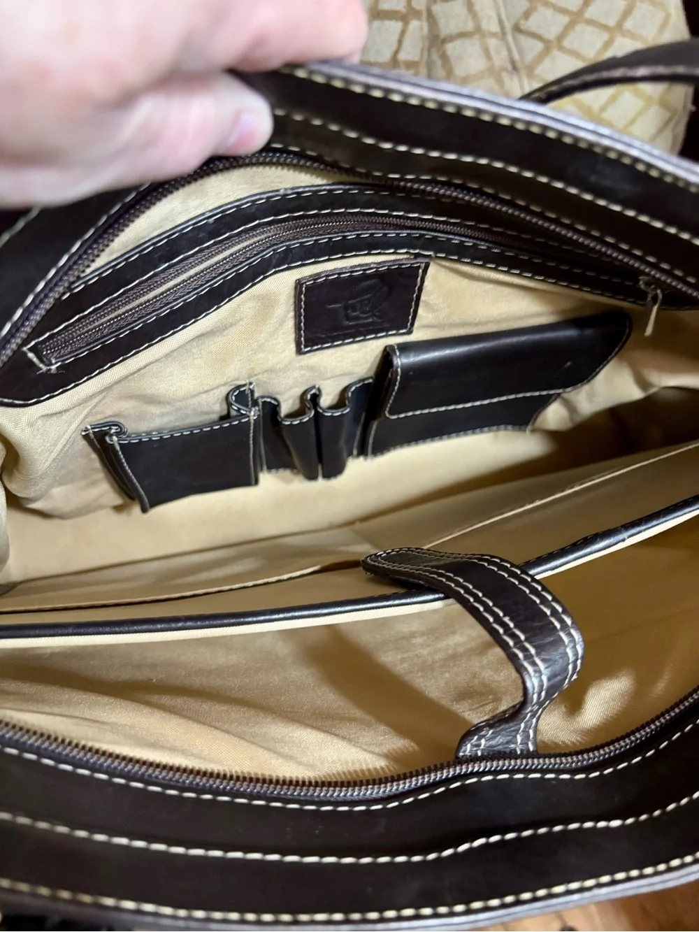 Piel Full Grain Leather Laptop Tote Bag in Brown Business Work Briefcase NWOT